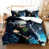 naruto three piece bedding set uzumaki naruto student cartoon animation uchiha sasuke bedroom duvet cover1 pillowcase2
