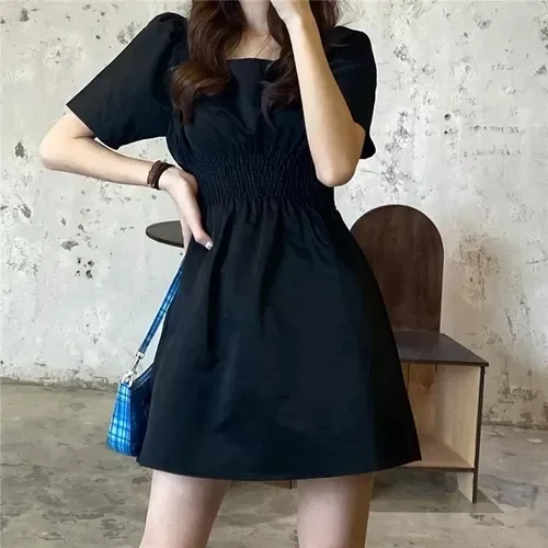 

Summer Dresses Woman 2022 Dress Women Retro Boho Tie Neck Solid Mini White Elegant Y2K Sleeve Girls Elegant Dresses For Women