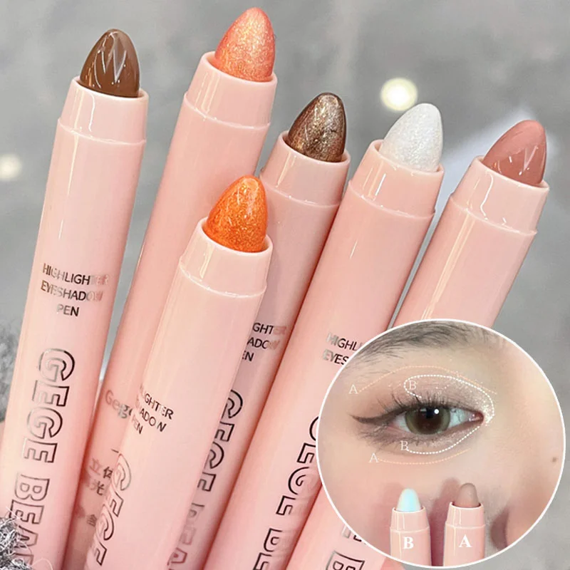 

Double Head Diamond Eyeshadow Stick Glitter Pearly Matte Eyeshadow Pen Brightening Lying Silkworm Highlighter Makeup Cosmetics