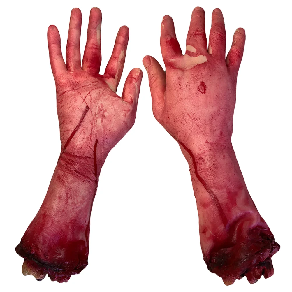 

2PCS severed hand Broken Men Hand Blood Horror Severed Hand Severed Limbs Novelty Broken Hand Gadgets blood broken hand broken