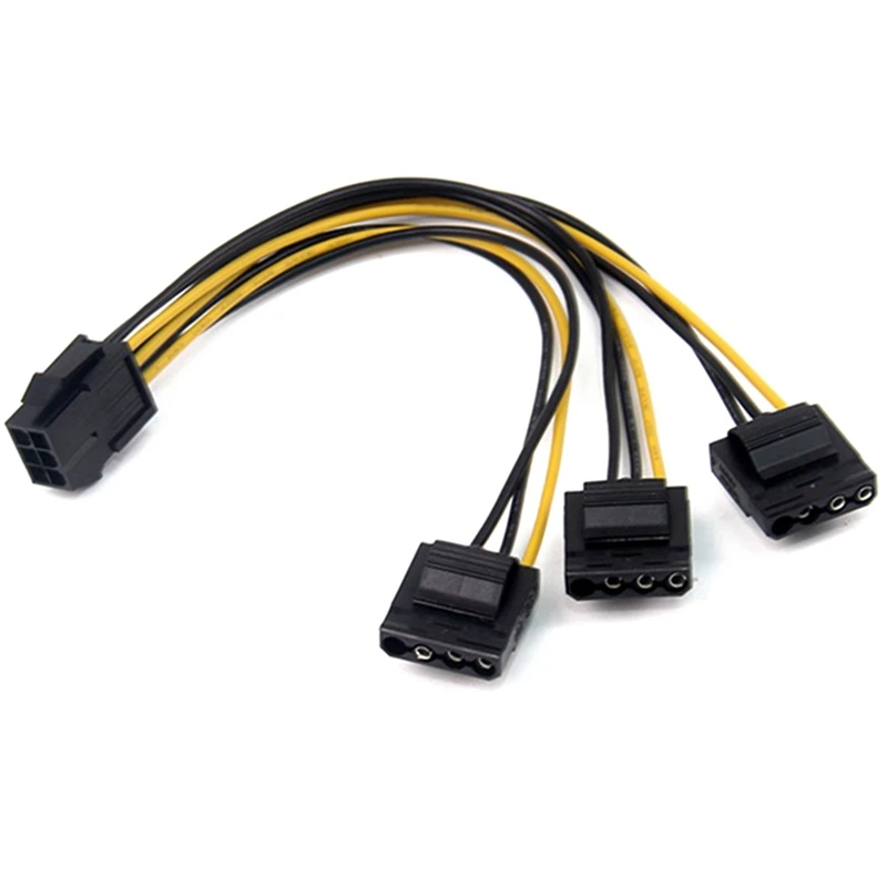 

5X3 X Molex 4-контактный на 6-контактный PCI Express Видеокарта Pci-E ATX PSU преобразователь питания кабель Molex на Pcie 6-контактный на 4-контактный