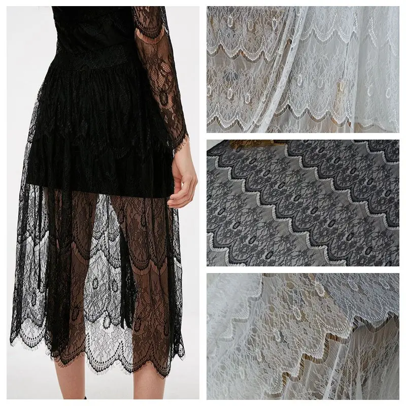 

Width 150CM Thin Eyelash Lace Fabric Handmade DIY Garment Sewing Material High-end Accessories