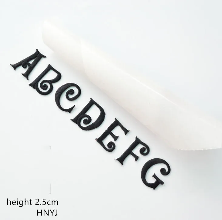 10 шт. высота 2 5 см черный цвет вышитые нашивки с алфавитом железные именем мотив