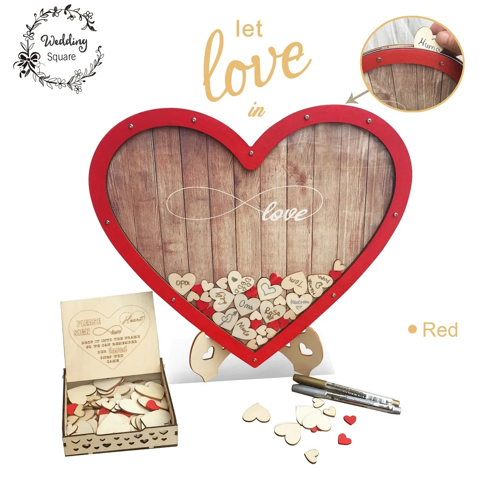 

Heart shape Wedding guest book Decoration Rustic Sweet Heart Drop box Wedding drop box 3D Guest book wooden box