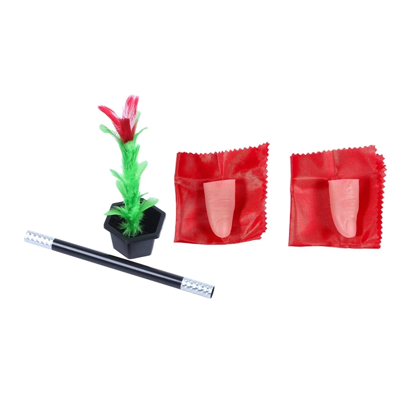 

1Pcs Magic Stick Trick Kid Show Prop & 2Pcs Thumb Tip & Cloth Vanish Vanishing Magic Trick Play Toy