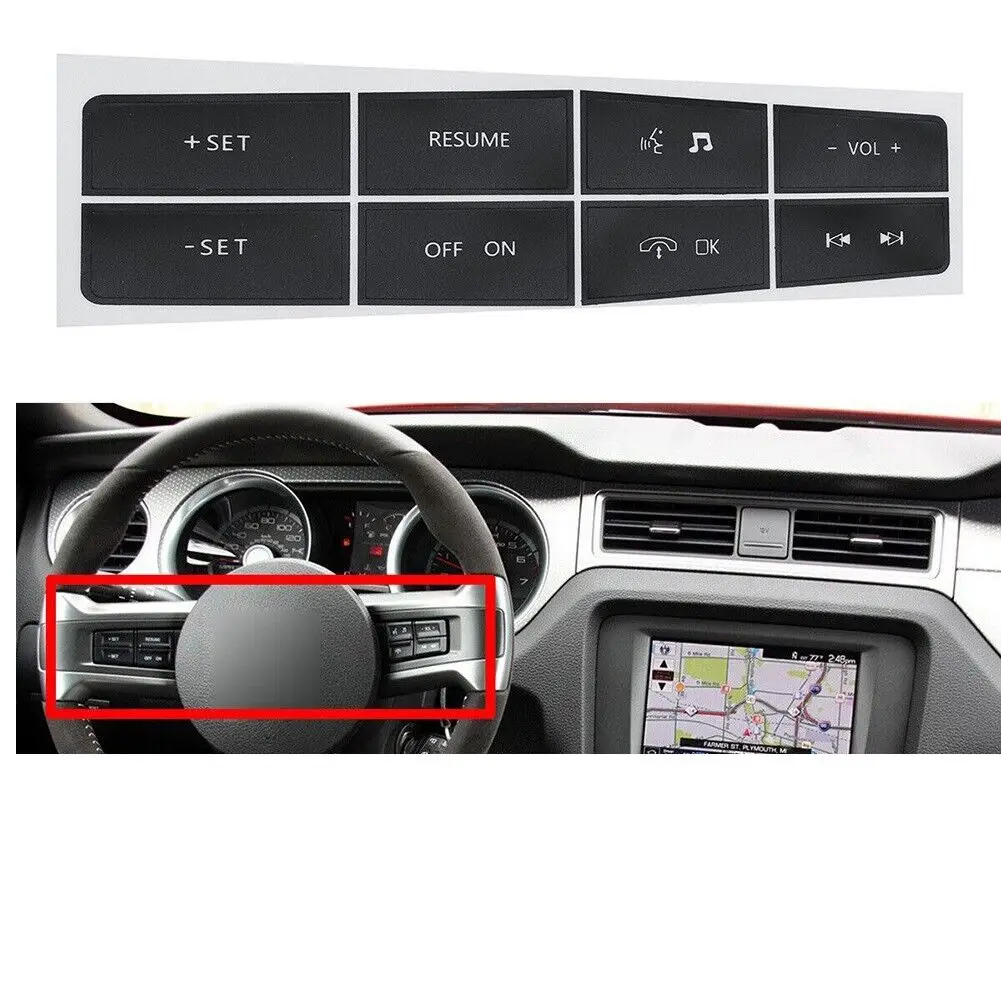 Steering Wheel Control Button Worn Peeling Repair Kit Decals Stickers For Ford Mustang 2010 2011 2012 Car Accessories