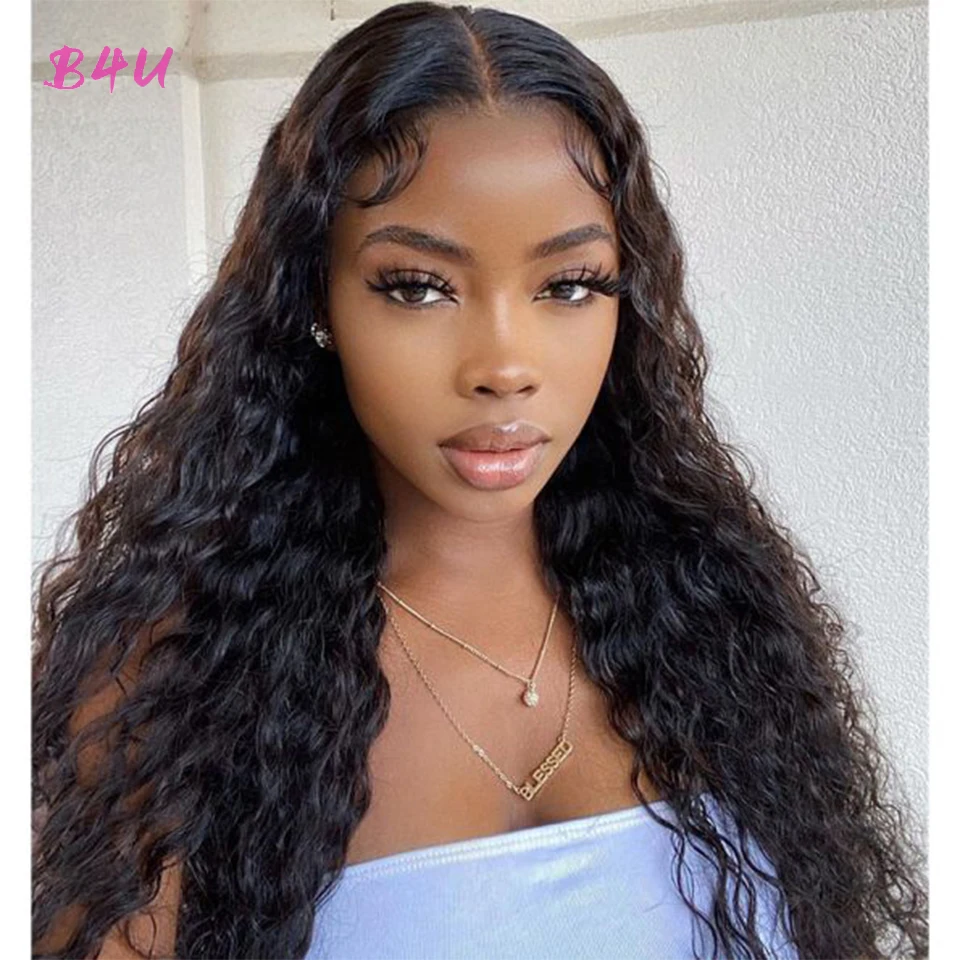 Lace Front Wig Water Wave Human Hair Wigs For Black Women Brazilian Curly Lace Frontal Wig Transparent Lace Wet and Wavy Wig
