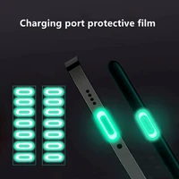 10pcs anti scratch luminous mobile phone charging port sticker for iphone 11 13 12pro xr xs 8 7 6 plus charge protective film