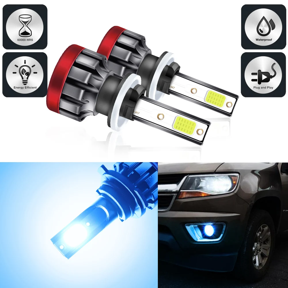

2Pcs Super Bright H8 9005 9006 P13W LED Bulb Auto Fog Lights 880 5202 Yellow Blue for Car Driving Headlamp 12V 60W Motorcycle