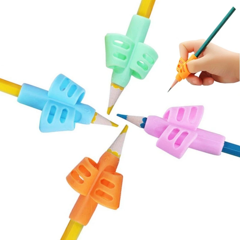 

2/4Pcs Children Writing Pencil Pen Holder Student Learning Practice Silicone Pencil Grips for Kid Handwriting Posture Correction