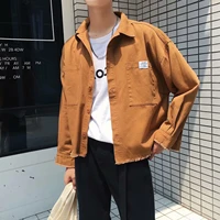 korean style fashion wide raw edge mens button up shirt springautumn all match casual long sleeve shirt jacket streetwear