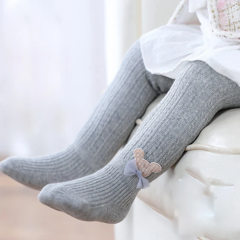 

Детские осенние чулки с мультяшным медведем, мягкие хлопковые эластичные теплые колготки для маленьких мальчиков и девочек, корейские повседневные теплые длинные носки для малышей