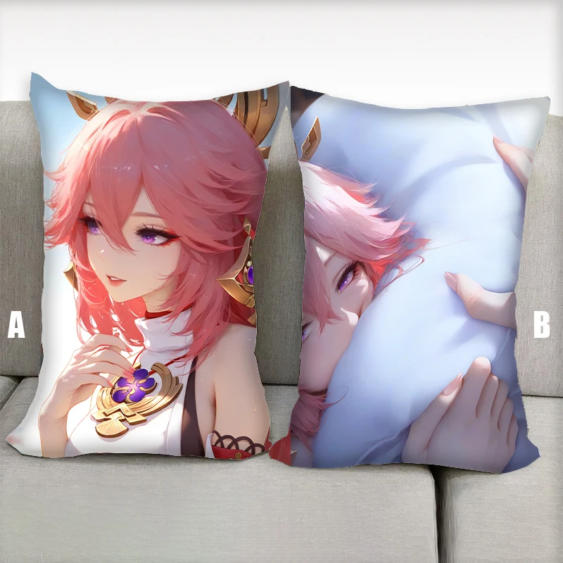 Подушка в стиле аниме Dakimakura Guuji Yae Yaemiko Genshin Impact подушка с рисунком половины тела