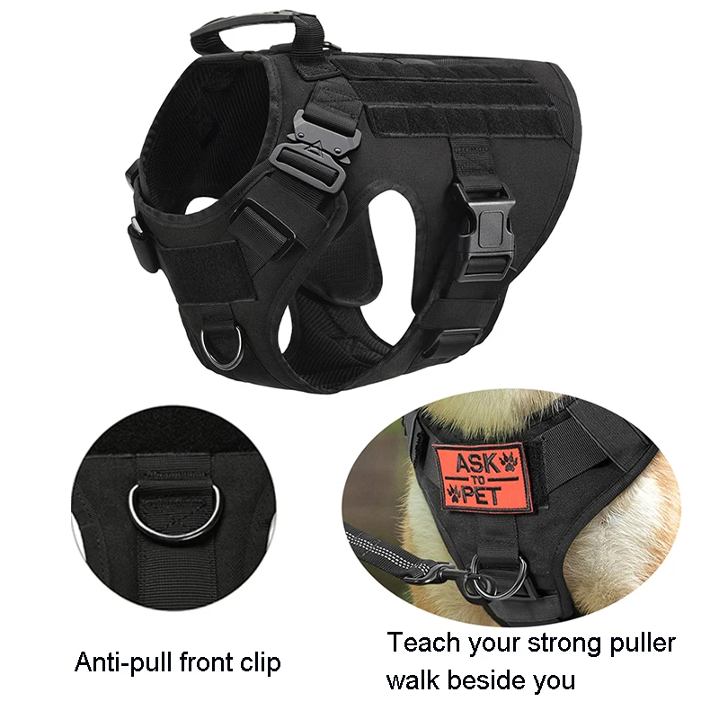 

Tactical Dog Harness Pet Training Vest Dog Harness For Small Medium Large Big Dogs for Outdoor Training Hunting Walking