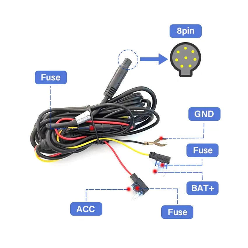 

Кабель для блока предохранителей автомобиля, кабель OBD, USB-кабель, 8-контактный разъем для видеорегистратора