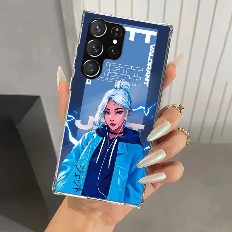 Чехол Valorant Jett для телефона Samsung Galaxy S24 S23 S22 S21 Ultra S20 FE S10 Plus S10E S9 S8 + S7 Edge мягкий чехол с