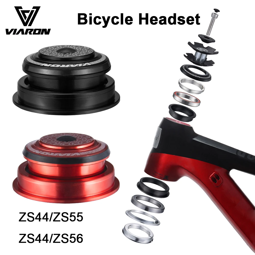 VIARON велосипедная гарнитура MTB 34/44/52/55/56 мм CNC 1 1/8 &quot28 6 спинной канал/прямая трубка