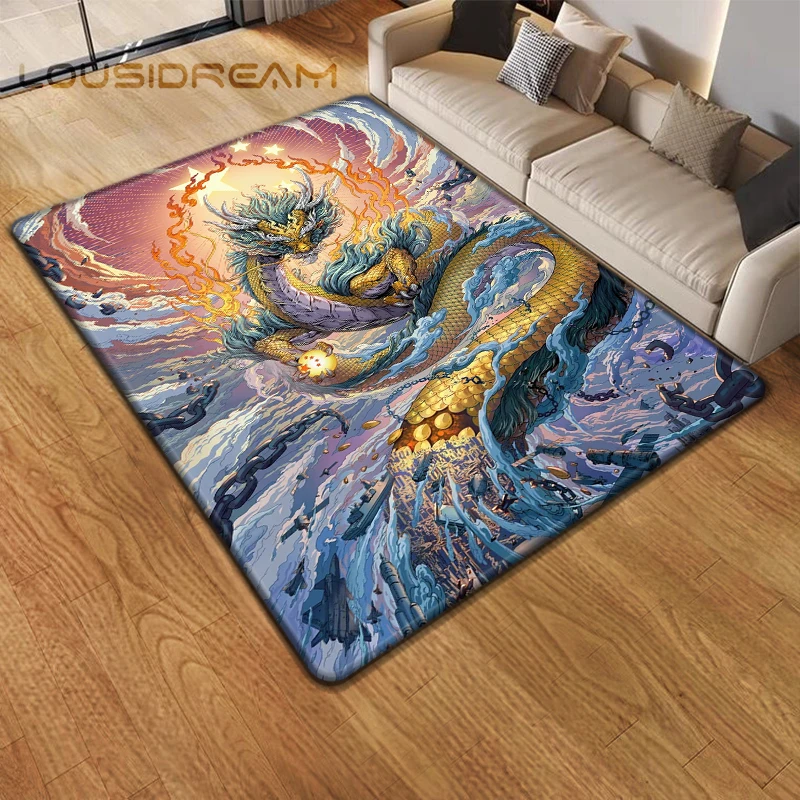 Противоскользящий коврик из мультфильма китайского дракона украшение для пола