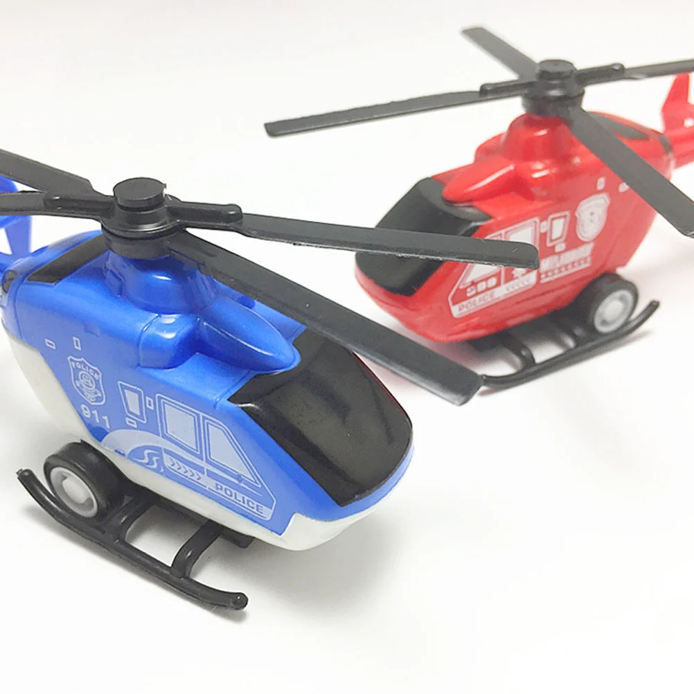 6 Pcs Mini Model Child Toys for Kids Back Airplane Childrens Flying Helicopter Planes