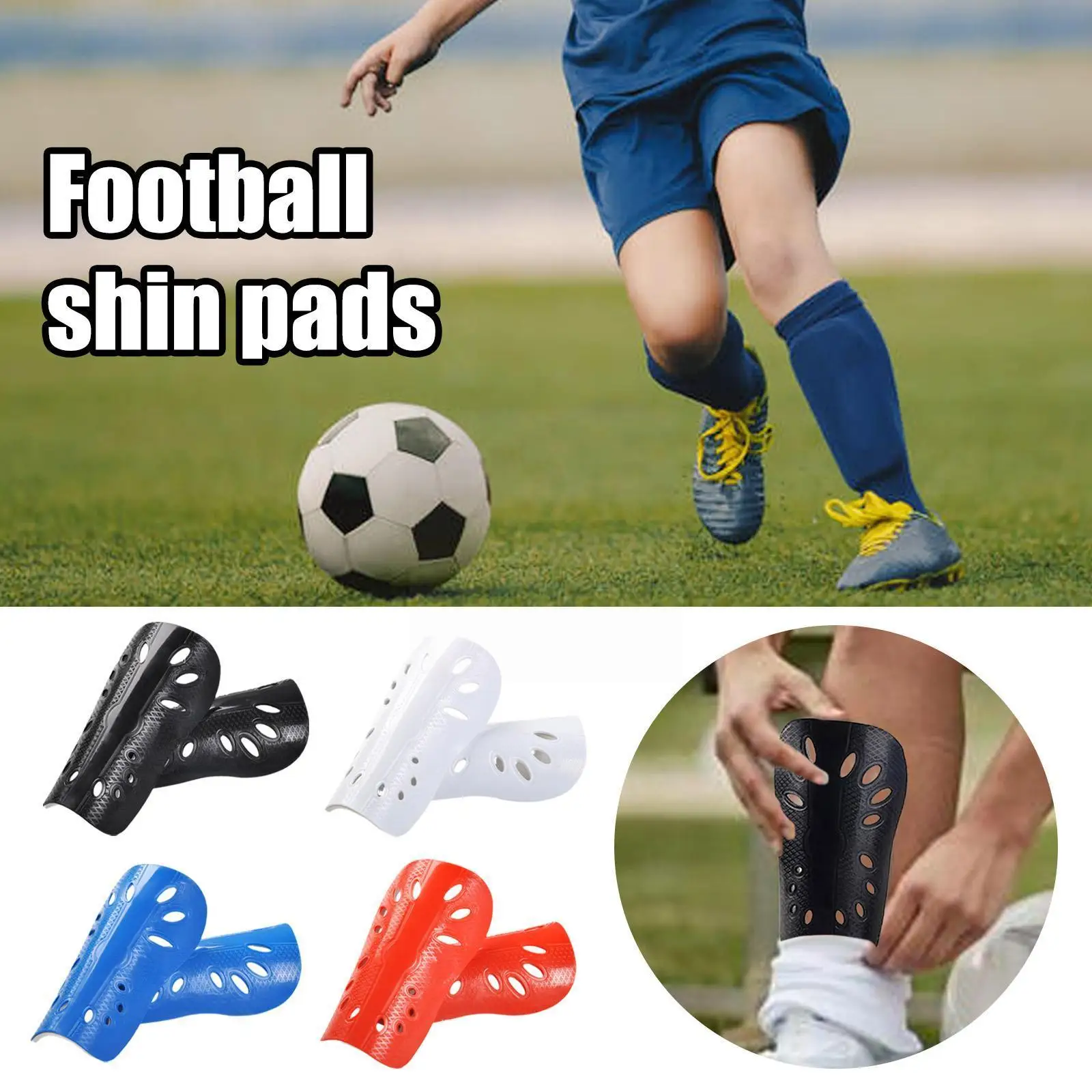 

1 Pair Sports Soccer Football Shin Pads Sport Guard Legging Strapless Breathable Pads For Kids Aldult Protective Gear E9D1