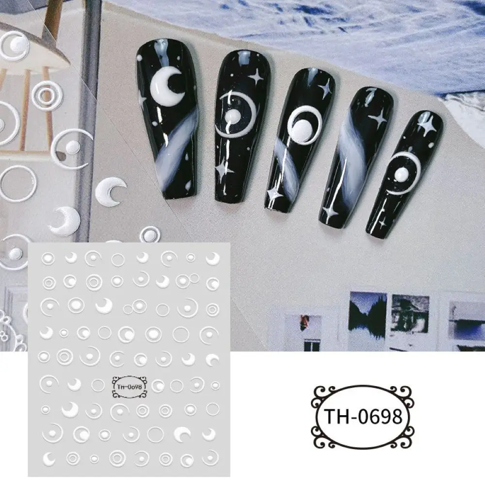 Слайдеры музыка звезда дизайн 5D наклейки для ногтей любовь сердце белый