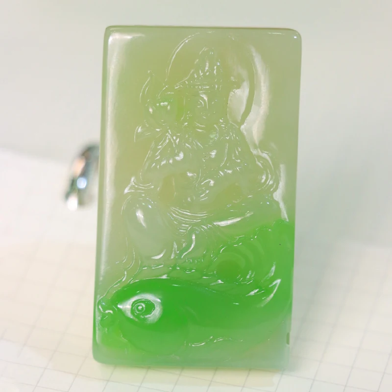 Cuiqing материал Гуаньинь пуду все существа подвеска Нефритовая квадратная