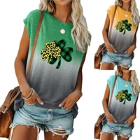 2022 summer new loose round neck bottoming shirt gradient t shirt womens top lady