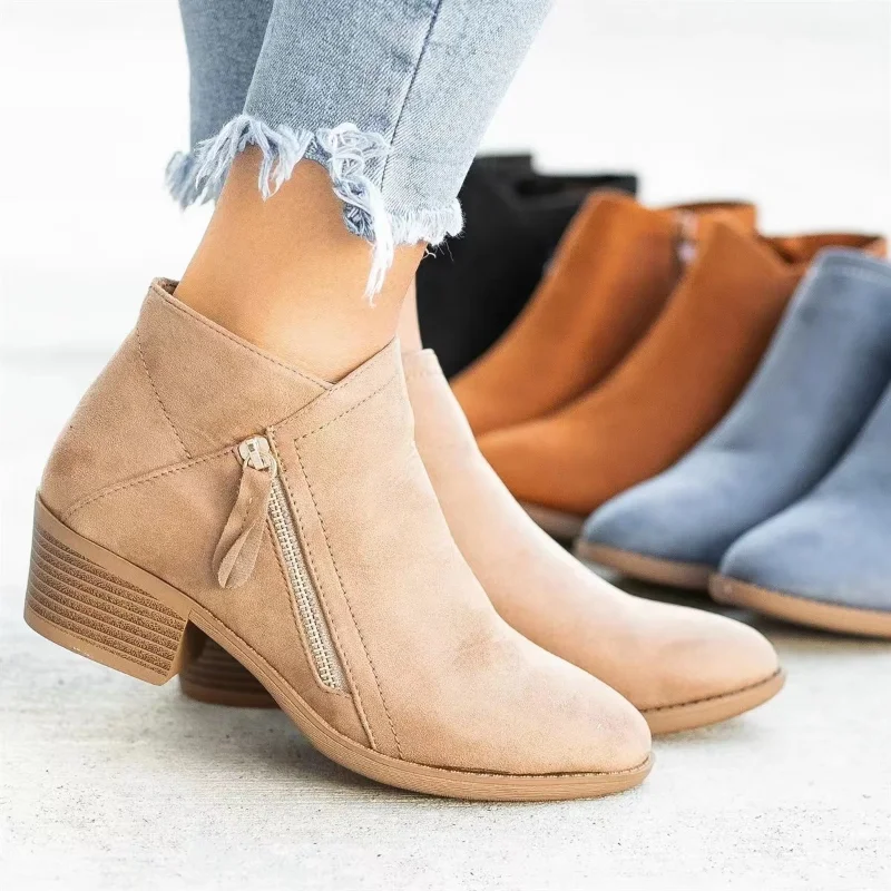 

Women Ankle Boots High Heels Wedges Woman Booties Autumn Warm PU Leather Chaussures Femme Zapatos Mujer Sapato Shoes