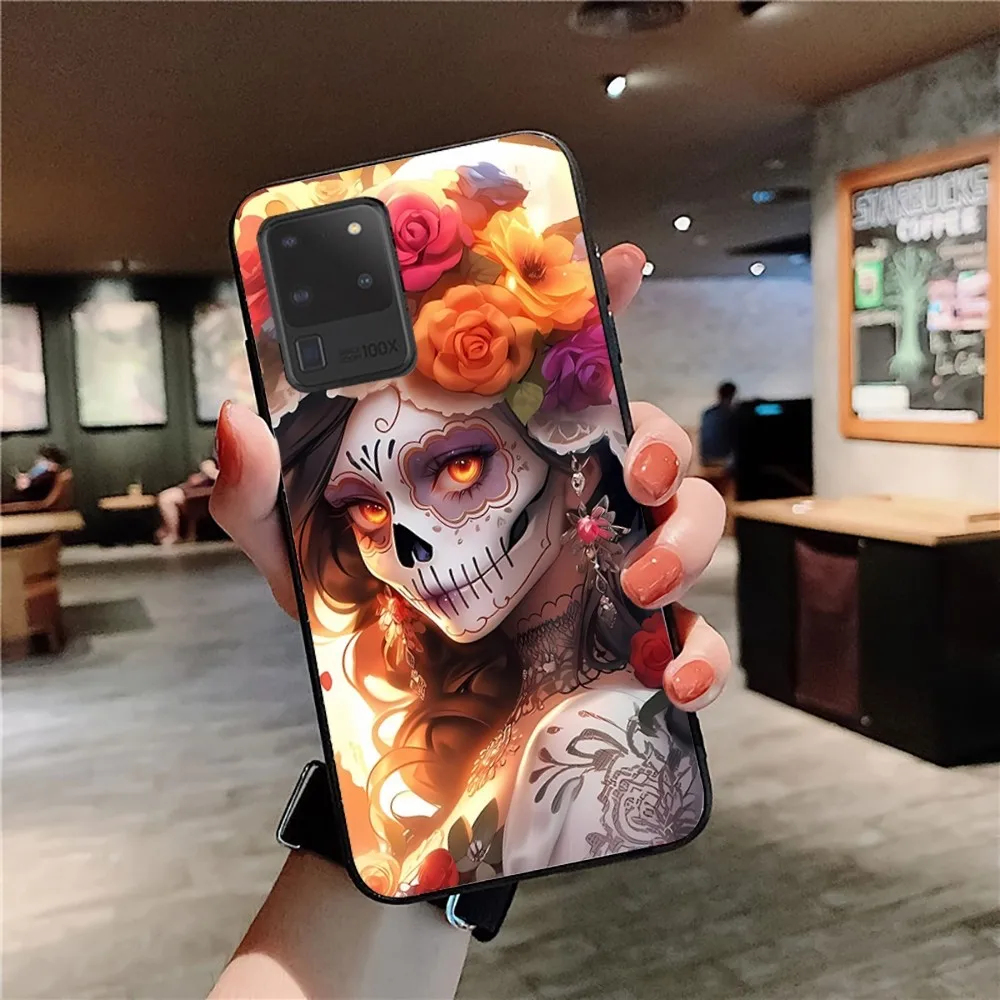 Чехол для телефона Хэллоуин с черепом девушки Samsung S 9 10 20 21 22 23 30 23plus lite Ultra FE S10lite
