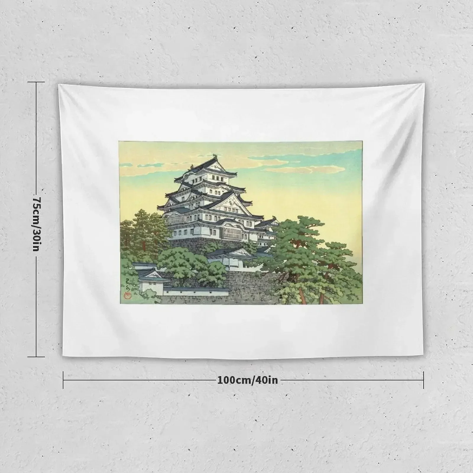 Kawase Hasui Pacific Transport Lines Himeji Castle Гобелен Украшения для спальни Аксессуары домашнего
