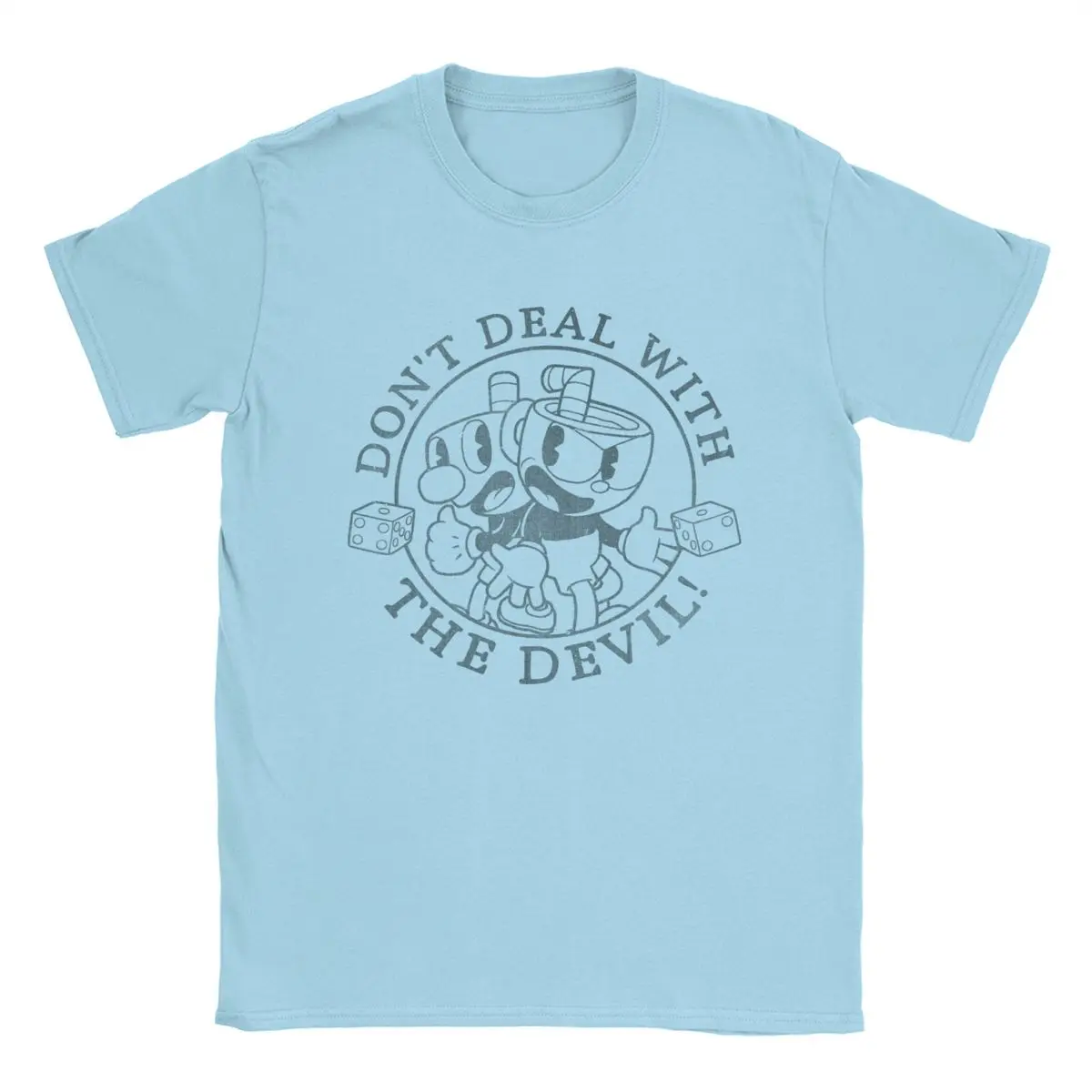 

Men's T-Shirt Dont Deal With The Devil Circle Cuphead 100% Cotton Tee Shirt Short Sleeve T Shirts Round Collar Clothing Summer