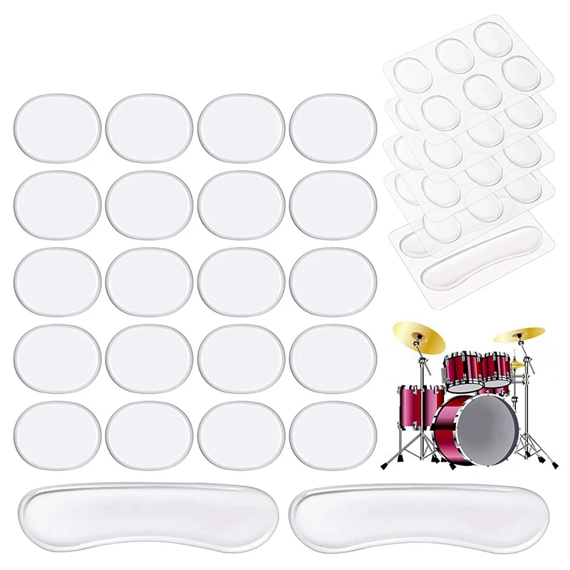 

56Pcs Drum Dampeners Gel Pads Silicone Drum Silencers 3 Colors Drum Dampening Pads Drum Mute Pads For Drums Tone Control