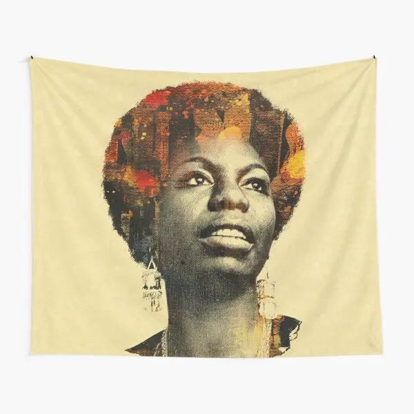 

Nina Simone Tapestry Printed Decor Bedroom Wall Towel Home Beautiful Art Decoration Colored Bedspread Yoga Mat Living Blanket