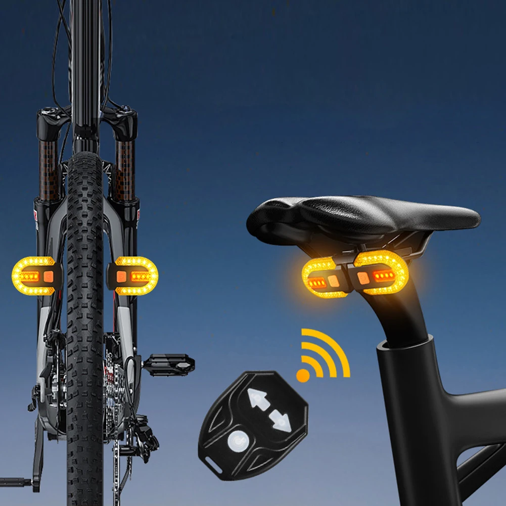 

Bicycle Wireless Smart Warning Light USB Charging Steering Tail Light Bicycle Remote Control Rear Light LED Warning Lamp