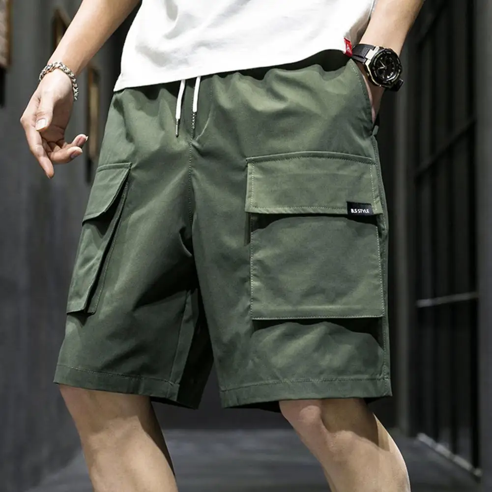 

Модные Повседневные однотонные мужские шорты с высокой талией и карманами