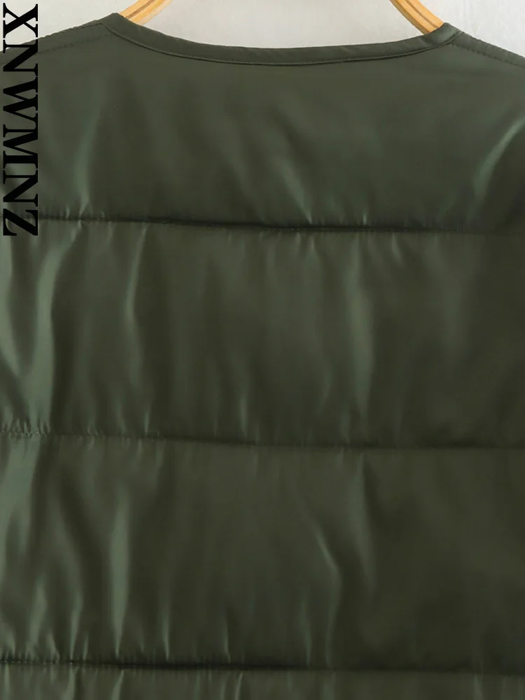 XNWMNZ 2022 Women Fashion Long Sleeve Round Neck Cotton Outerwear Woman Long Sleeve Warm Jacket Casual Female Chic Padded Jacket