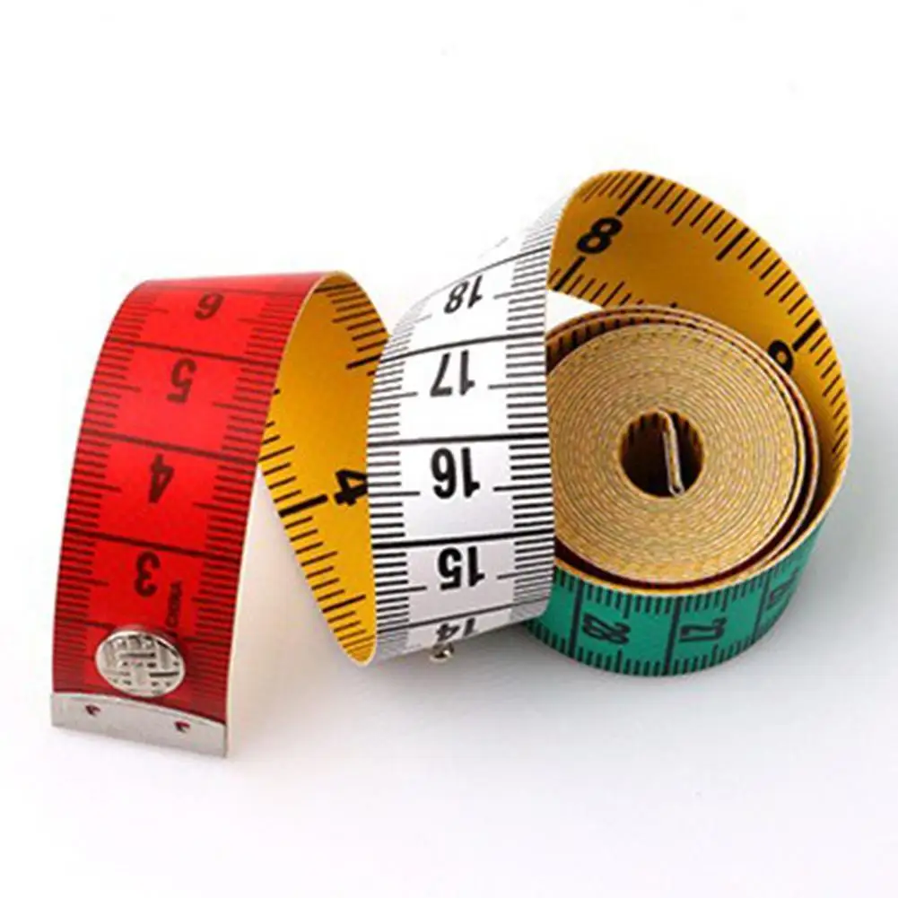 

150cm Mini Leather Body Measuring Ruler Sewing Cloth Tailor Tape Measure Soft Flat Ruler with Button Measuring Tape