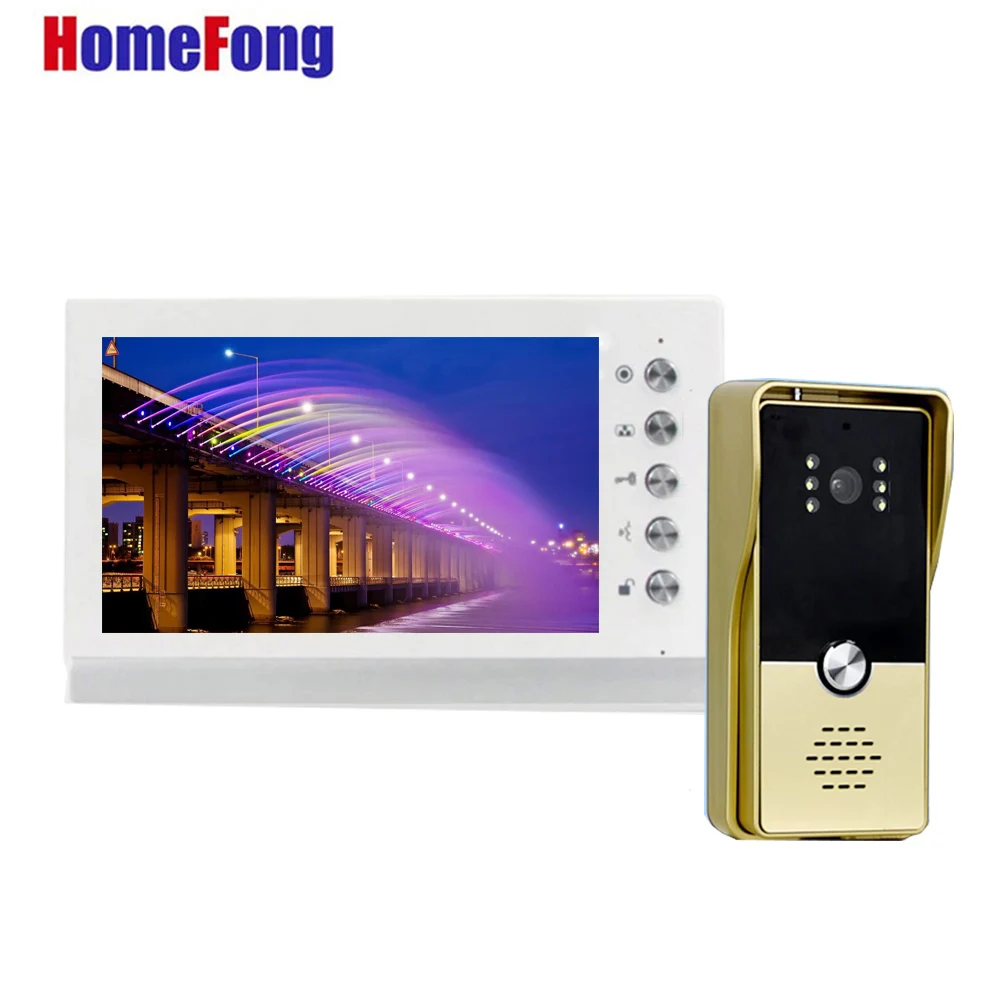 Проводная система видеодомофона Homefong 7-дюймовый монитор для помещений уличная