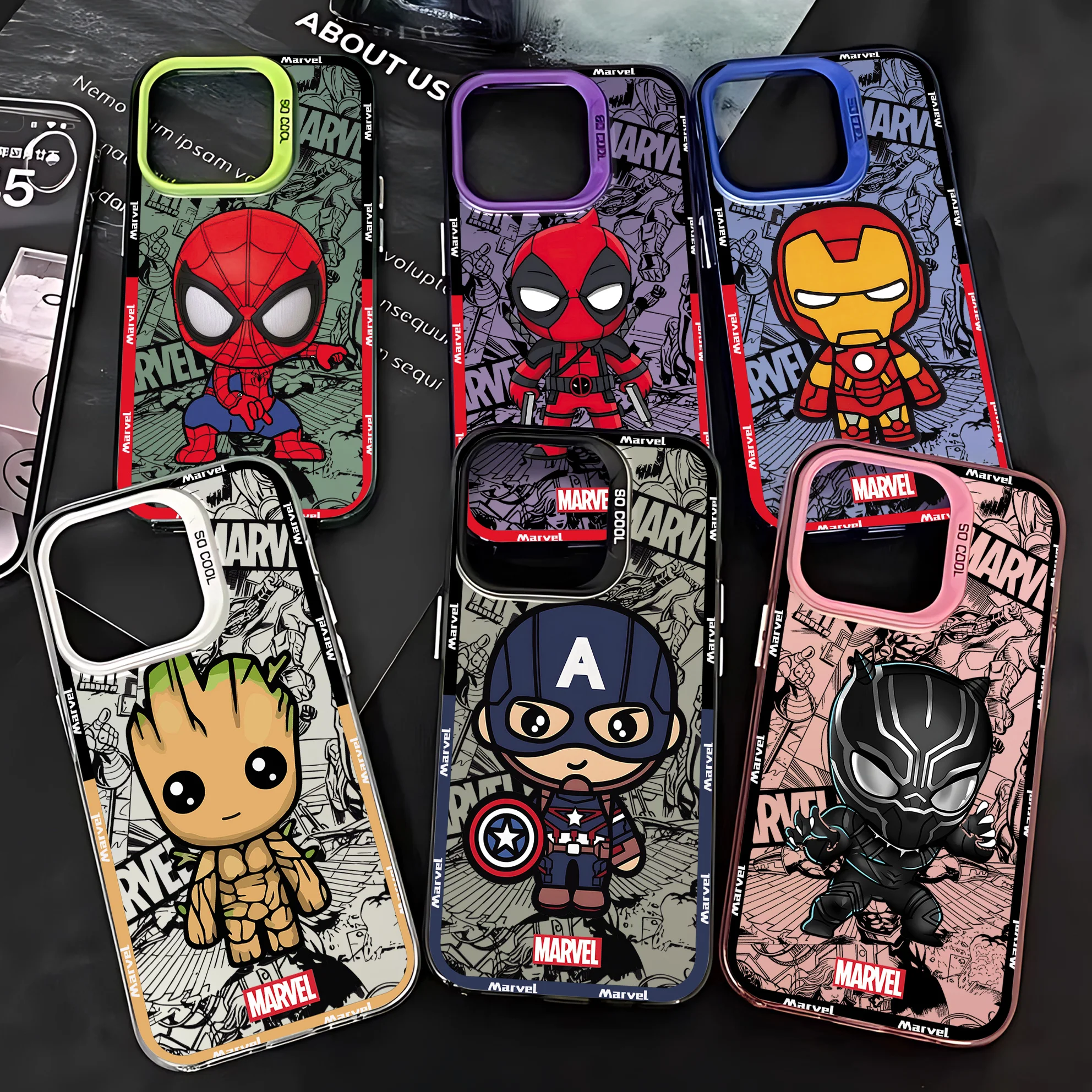Фото Чехол для телефона Hot Cool Marvels Spidermans для iPhone 16e 16 15 14 13 12 11 mini Pro Max X XR XSMAX 8 7 Plus, матовый чехол с защитой от падения №1
