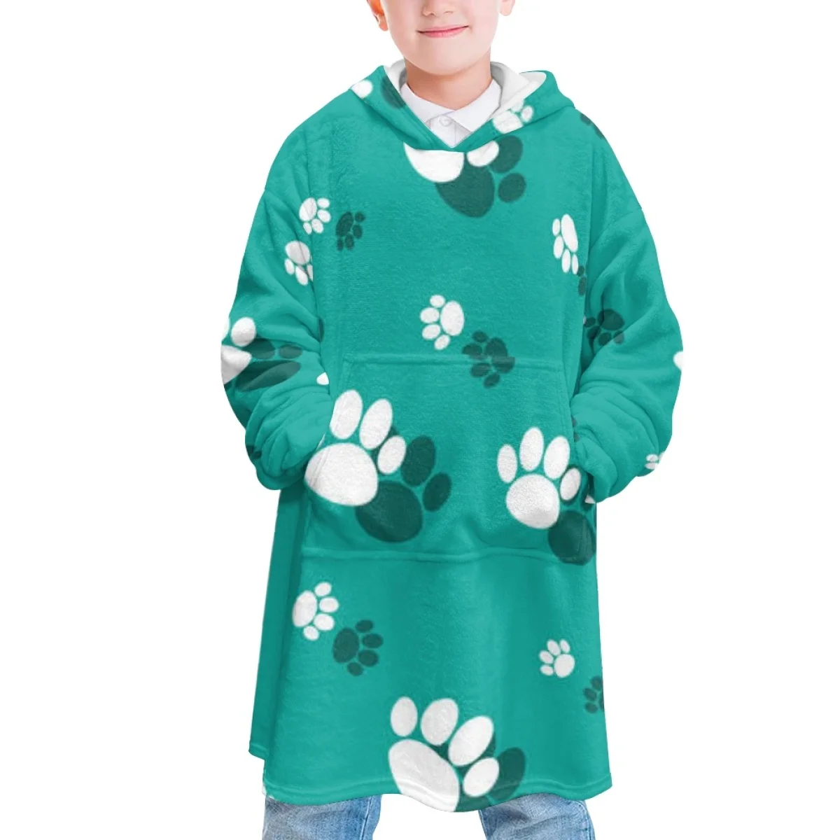 

Детская зимняя толстовка с капюшоном и рукавами