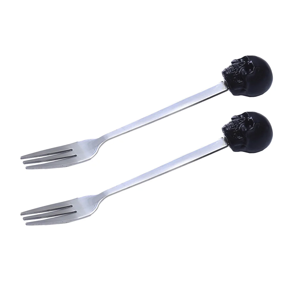 

2Pcs Fruit Forks Appetizer Dessert Forks Stainless Steel Fruit Picks Tableware