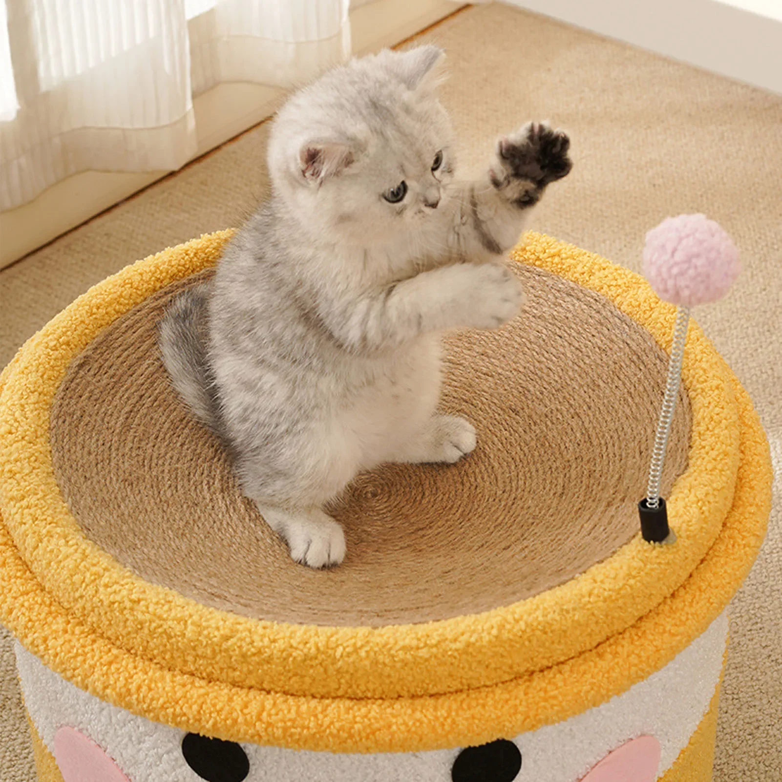 Когтеточка для кошек домик мультяшный стиль бочки прочный противоизносный