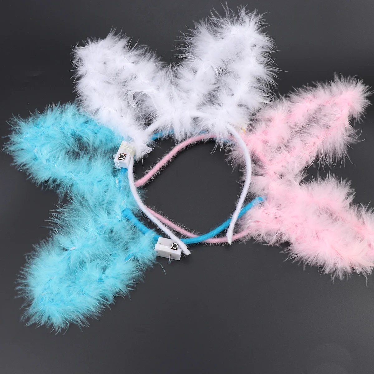 

3pcs Glowing Hairband Creative Rabbit Ear Headband Novelty LED Decor Hair Luminous Headpiece Carnival Masquerade Party Cosplay