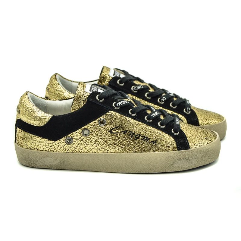 

cangmabrand Luxury Brand Italian Designer Vintage Men Casual Shoes Patent Leather Golden Bass Breathable Sneakers Shoe Male