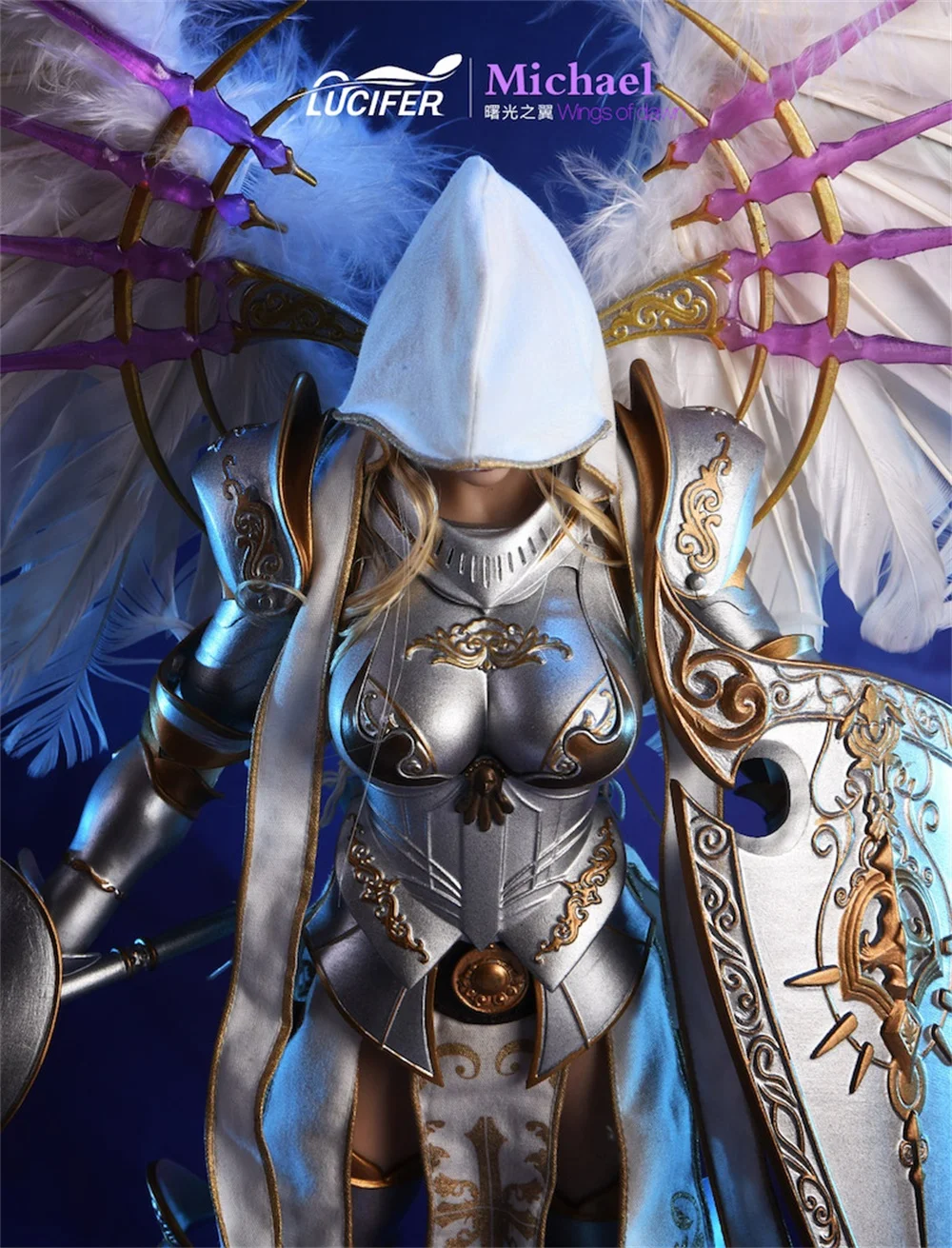 

For Sale 1/6th Lucifer Archangel Michael Wings of Dawn Female Chest Armor Model PVC Material For 12inch Body Doll Collectable