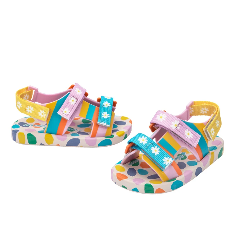 Детские летние пляжные сандалии Melissa радужная обувь для мальчиков и девочек