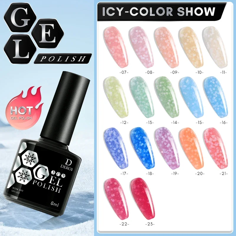 Новый рождественский гель-лак для ногтей со снежинками молочно-белый розовый