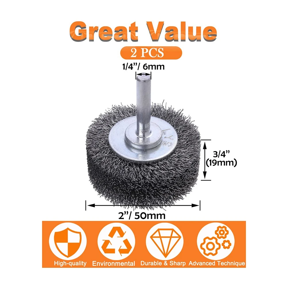 Проволочная колесная щетка для насадки дрели 2-дюймовая краска удаления ржавчины