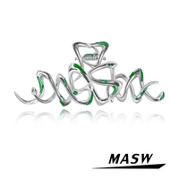 masw cool design snake hairclip for women female gometric green color high quality brass metal hair clips hairpins headwear