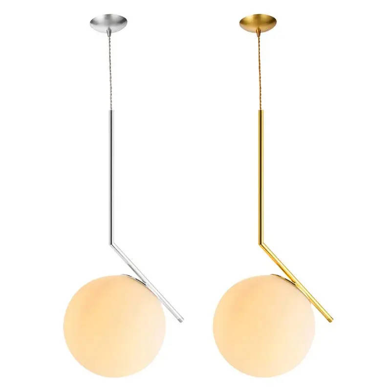 

Геометрические люстры в стиле постмодерн, стеклянная лампа в форме шара молочного белого бобов, круглая стеклянная лампа для кухни, островка, гостиной